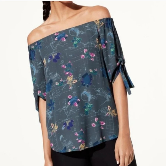 Babaton floral off the shoulder Malik top  SZ S - Picture 1 of 8